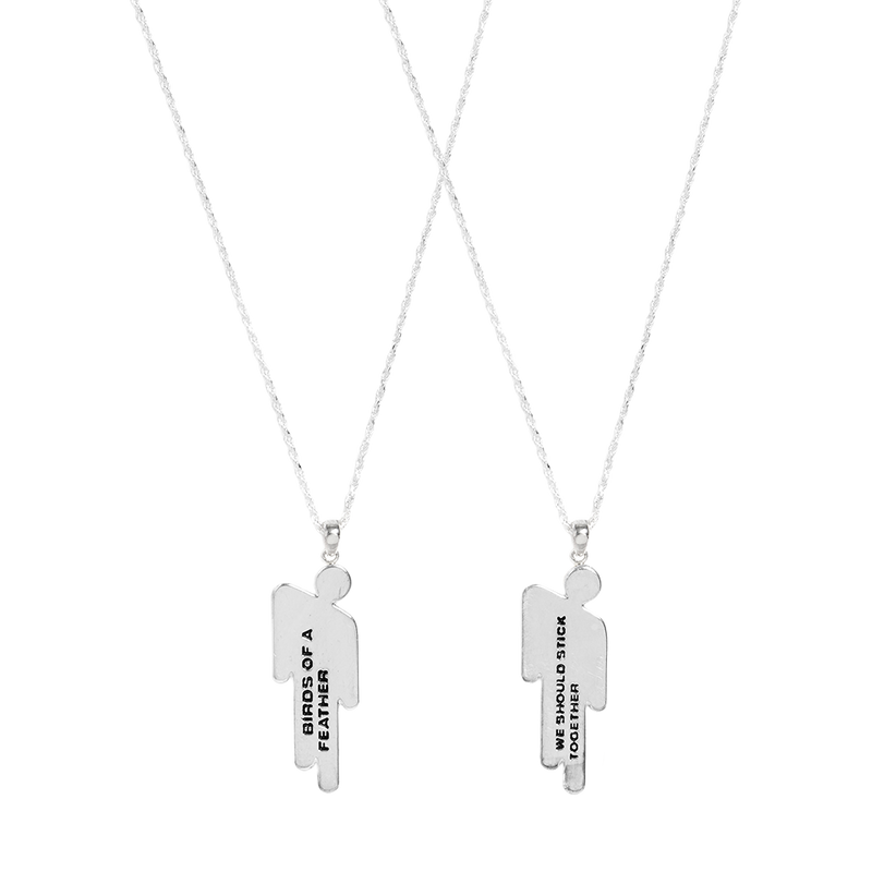 BLOHSH SILVER FRIENDSHIP NECKLACE 2 PACK - Billie Eilish Store CA BLOHSH SILVER FRIENDSHIP NECKLACE 2 PACK - Billie Eilish Store CA