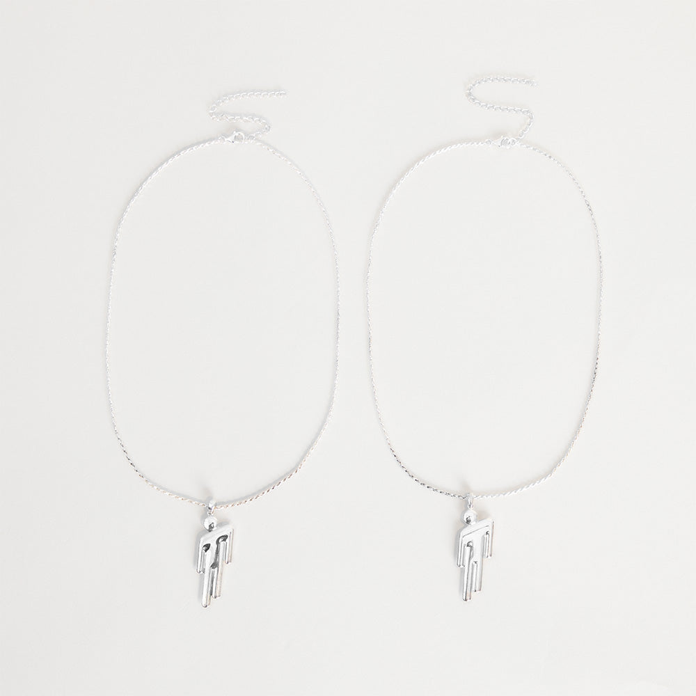 BLOHSH SILVER FRIENDSHIP NECKLACE 2 PACK - Billie Eilish Store CA