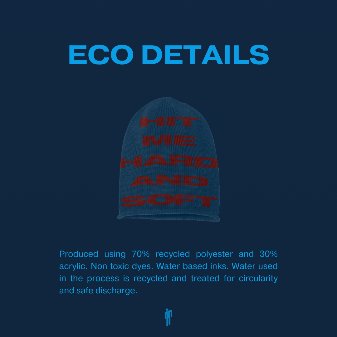 HIT ME HARD AND SOFT Blue Red Beanie