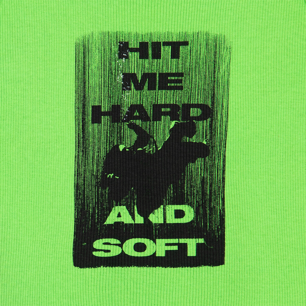 HIT ME HARD AND SOFT Green Crop Tank