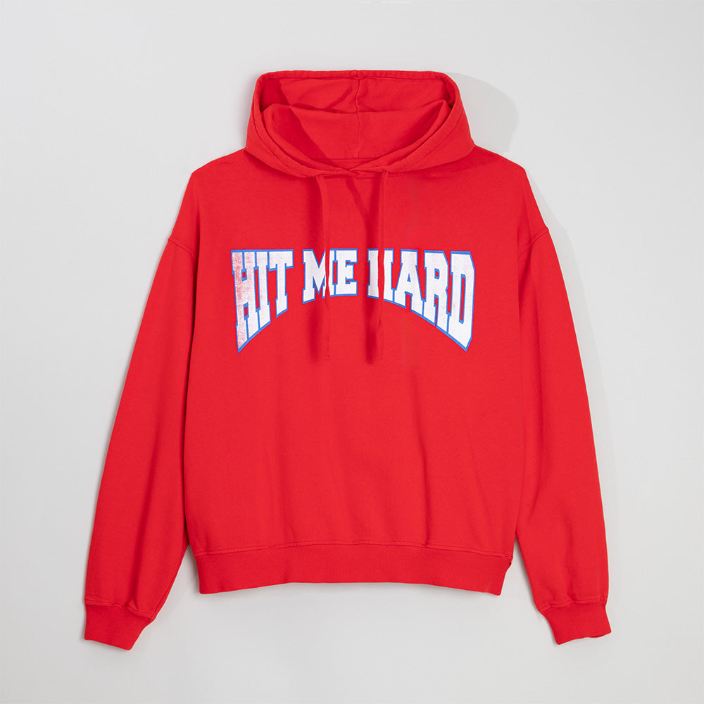 HIT ME HARD AND SOFT RED HOODIE