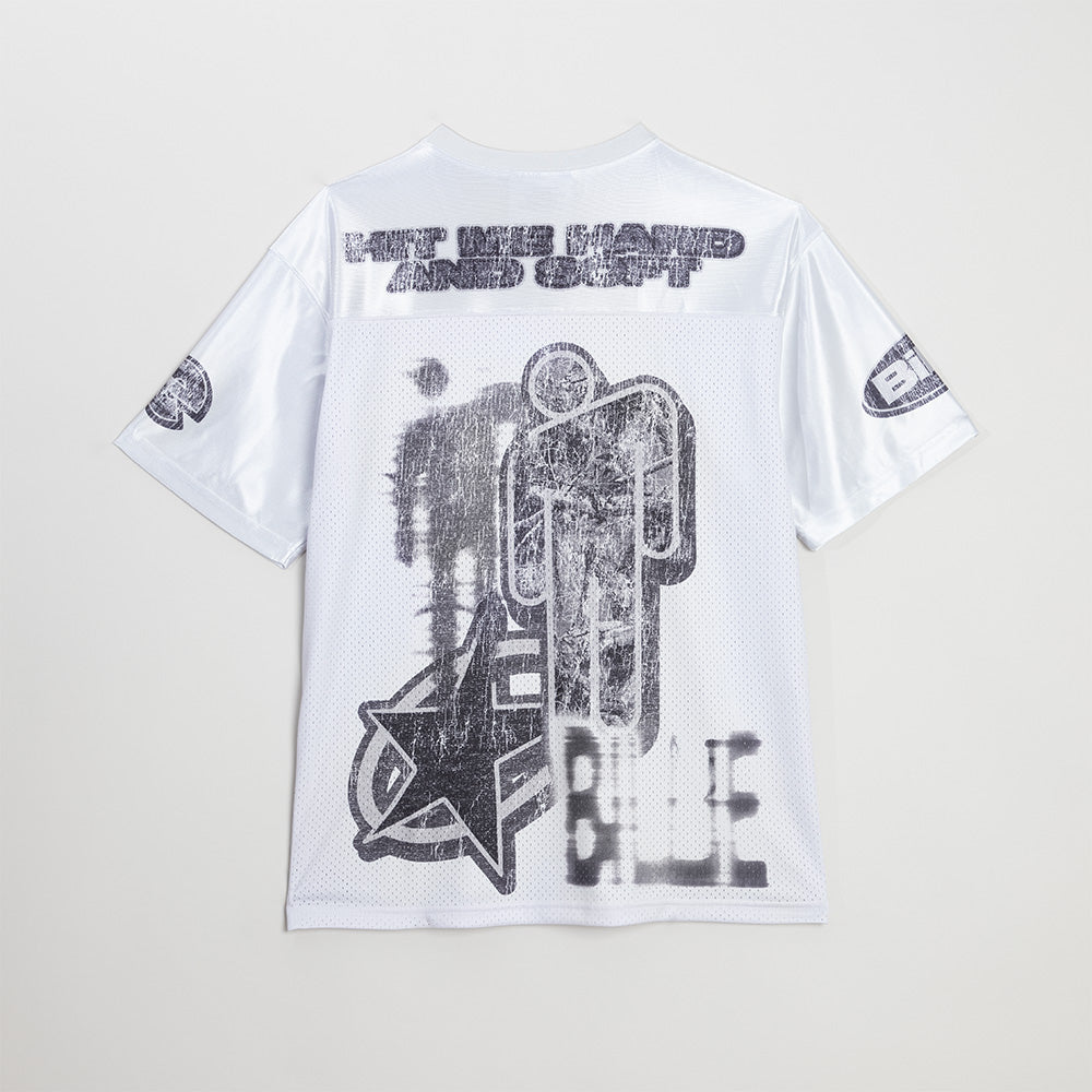 Billie Bandana White Football Jersey - Billie Eilish Store CA