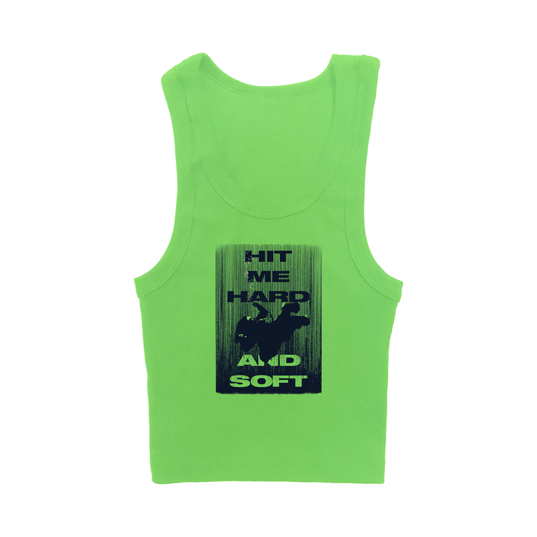 HIT ME HARD AND SOFT Green Crop Tank