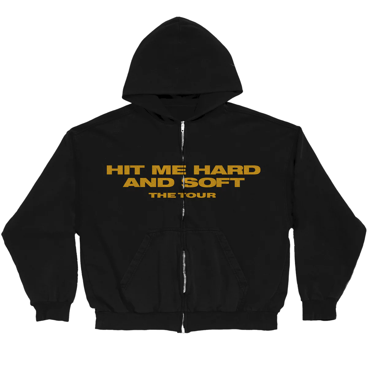 Hit Me Hard and Soft Live in 3D Hands Black Zip Hoodie